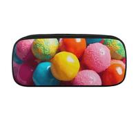 VFMKT Leather Pencil Bag Waterproof Cute Pen Case Travel Cosmetic Makeup Bag Organizer Pen Holder for Men Women,Colorful Candy