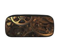 VFMKT Leather Pencil Bag Waterproof Cute Pen Case Travel Cosmetic Makeup Bag Organizer Pen Holder for Men Women,Cool Steampunk Gears