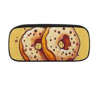 VFMKT Leather Pencil Bag Waterproof Cute Pen Case Travel Cosmetic Makeup Bag Organizer Pen Holder for Men Women,Pair of Donuts
