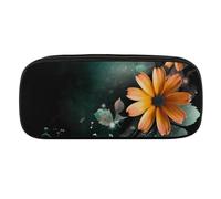 VFMKT Leather Pencil Bag Waterproof Cute Pen Case Travel Cosmetic Makeup Bag Organizer Pen Holder for Men Women,Bright Flowers