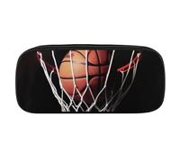 VFMKT Leather Pencil Bag Waterproof Cute Pen Case Travel Cosmetic Makeup Bag Organizer Pen Holder for Men Women,Basketball