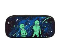 VFMKT Leather Pencil Bag Waterproof Cute Pen Case Travel Cosmetic Makeup Bag Organizer Pen Holder for Men Women,Glow In The Dark