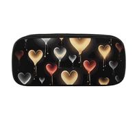 VFMKT Leather Pencil Bag Waterproof Cute Pen Case Travel Cosmetic Makeup Bag Organizer Pen Holder for Men Women,Glowing Love