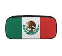 VFMKT Leather Pencil Bag Waterproof Cute Pen Case Travel Cosmetic Makeup Bag Organizer Pen Holder for Men Women,Flag Of Mexico