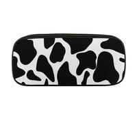 VFMKT Leather Pencil Bag Waterproof Cute Pen Case Travel Cosmetic Makeup Bag Organizer Pen Holder for Men Women,Cow Spot