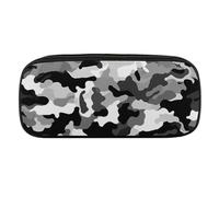 VFMKT Leather Pencil Bag Waterproof Cute Pen Case Travel Cosmetic Makeup Bag Organizer Pen Holder for Men Women,Black Grey White Parttern