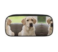 VFMKT Leather Pencil Bag Waterproof Cute Pen Case Travel Cosmetic Makeup Bag Organizer Pen Holder for Men Women,Cute Labrador Dog