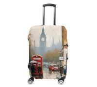 VFMKT London Impression Travel Luggage Cover Elastic Washable Suitcase Cover Dustproof Anti-Scratch Suitcase Protector Fits 19-32 Inch Luggage, style, Small