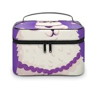 VFMKT Love Alpaca Purple Makeup Bag Portable Travel Cosmetic Bag Zipper Makeup Organizer Toiletry Bag for Women Ladies, Love Alpaca Purple, 25x18x15cm