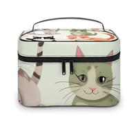 VFMKT Lovely Cartoon Cats Makeup Bag Portable Travel Cosmetic Bag Zipper Makeup Organizer Toiletry Bag for Women Ladies, Lovely Cartoon Cats, 25x18x15cm