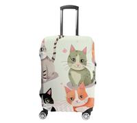 VFMKT Lovely Cartoon Cats Travel Luggage Cover Elastic Washable Suitcase Cover Dustproof Anti-Scratch Suitcase Protector Fits 19-32 Inch Luggage, style, M