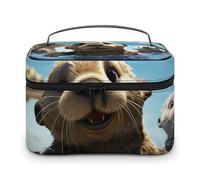 VFMKT Lovely Sea Otter Print Makeup Bag Portable Travel Cosmetic Bag Zipper Makeup Organizer Toiletry Bag for Women Ladies, Lovely Sea Otter Print, 25x18x15cm