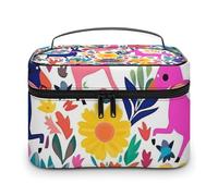 VFMKT Mexican Otomi Animals Makeup Bag Portable Travel Cosmetic Bag Zipper Makeup Organizer Toiletry Bag for Women Ladies, Mexican Otomi Animals, 25x18x15cm