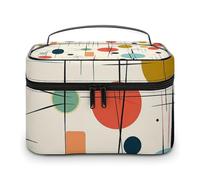 VFMKT Modern Mid Century Makeup Bag Portable Travel Cosmetic Bag Zipper Makeup Organizer Toiletry Bag for Women Ladies, Modern Mid Century, 25x18x15cm