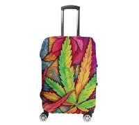 VFMKT MultiColor Leaf Weed Art Travel Luggage Cover Elastic Washable Suitcase Cover Dustproof Anti-Scratch Suitcase Protector Fits 19-32 Inch Luggage, style, L