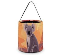 VFMKT Mural Koala Halloween Trick Or Treat Bag Reusable Halloween Candy Bucket Candy Bag Grocery Bags with Handles for Halloween Party Supplies Favors, Style, One Size