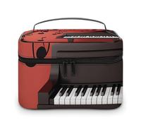 VFMKT Music Note Piano Makeup Bag Portable Travel Cosmetic Bag Zipper Makeup Organizer Toiletry Bag for Women Ladies, Music Note Piano, 25x18x15cm