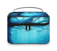 VFMKT Mystical Fantasy Blue Nature Makeup Bag Portable Travel Cosmetic Bag Zipper Makeup Organizer Toiletry Bag for Women Ladies, Mystical Fantasy Blue Nature, 25x18x15cm