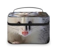 VFMKT Opossum In Snow Makeup Bag Portable Travel Cosmetic Bag Zipper Makeup Organizer Toiletry Bag for Women Ladies, Opossum In Snow, 25x18x15cm