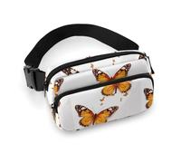 VFMKT Orange Butterfly Fanny Pack for Women Men Adjustable Waist Bag Belt Bag for Travel Sports Hiking, 20x13cm, style, style, 20x13cm