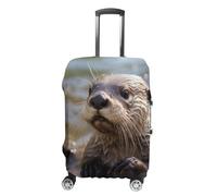 VFMKT Otter Playing In The Water Travel Luggage Cover Elastic Washable Suitcase Cover Dustproof Anti-Scratch Suitcase Protector Fits 19-32 Inch Luggage, style, Small