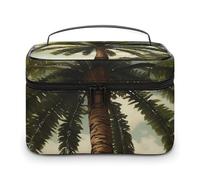 VFMKT Palm Tree Tropical Makeup Bag Portable Travel Cosmetic Bag Zipper Makeup Organizer Toiletry Bag for Women Ladies, Palm Tree Tropical, 25x18x15cm