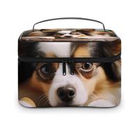 VFMKT Papillon Lying On Tummy Makeup Bag Portable Travel Cosmetic Bag Zipper Makeup Organizer Toiletry Bag for Women Ladies, Papillon Lying On Tummy, 25x18x15cm