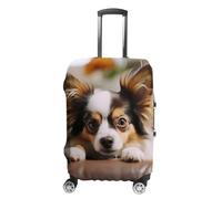 VFMKT Papillon Lying On Tummy Travel Luggage Cover Elastic Washable Suitcase Cover Dustproof Anti-Scratch Suitcase Protector Fits 19-32 Inch Luggage, style, Small