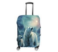 VFMKT Polar Bears Northern Lights_ Travel Luggage Cover Elastic Washable Suitcase Cover Dustproof Anti-Scratch Suitcase Protector Fits 19-32 Inch Luggage, style, M