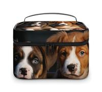 VFMKT Puppies Dogs Pets Animals Makeup Bag Portable Travel Cosmetic Bag Zipper Makeup Organizer Toiletry Bag for Women Ladies, Puppies Dogs Pets Animals, 25x18x15cm