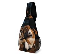VFMKT Puppies Dogs Pets Animals Sling Bag Waterproof Lightweight Crossbody Chest Bag Casual Travel Hiking Daypack for Women Men, Style, 38x20cm