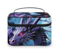 VFMKT Purple Dragon Purple Moon Makeup Bag Portable Travel Cosmetic Bag Zipper Makeup Organizer Toiletry Bag for Women Ladies, Purple Dragon Purple Moon, 25x18x15cm