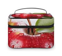 VFMKT Red Apple Fruit Makeup Bag Portable Travel Cosmetic Bag Zipper Makeup Organizer Toiletry Bag for Women Ladies, Red Apple Fruit, 25x18x15cm