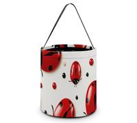 VFMKT Red Ladybug Halloween Trick Or Treat Bag Reusable Halloween Candy Bucket Candy Bag Grocery Bags with Handles for Halloween Party Supplies Favors, Style, One Size