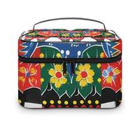 VFMKT Runner Swedish Dala Horse Folk Makeup Bag Portable Travel Cosmetic Bag Zipper Makeup Organizer Toiletry Bag for Women Ladies, Runner Swedish Dala Horse Folk, 25x18x15cm
