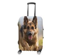 VFMKT Running German Shepherd Dog Travel Luggage Cover Elastic Washable Suitcase Cover Dustproof Anti-Scratch Suitcase Protector Fits 19-32 Inch Luggage, style, Small