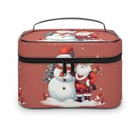 VFMKT Santa Claus Snowman Makeup Bag Portable Travel Cosmetic Bag Zipper Makeup Organizer Toiletry Bag for Women Ladies, Santa Claus Snowman, 25x18x15cm