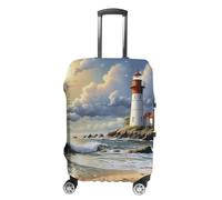 VFMKT Sea Lighthouse Sandbeach Travel Luggage Cover Elastic Washable Suitcase Cover Dustproof Anti-Scratch Suitcase Protector Fits 19-32 Inch Luggage, style, XL