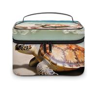 VFMKT Sea Turtle Starfish Makeup Bag Portable Travel Cosmetic Bag Zipper Makeup Organizer Toiletry Bag for Women Ladies, Sea Turtle Starfish, 25x18x15cm