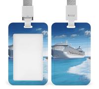 VFMKT Seaside Cruise Ship ID Badge Holder with Lanyard Waterproof ID Card Holders Name Tags Protector Cover for Women Men Office Staff Teacher Nurse, Style-10