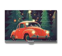 VFMKT Slim Metal Business Card Holder Portable Business Card Case Pocket Name Card Holder A Red Car Wallet for Men Women Office Travel
