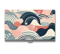 VFMKT Slim Metal Business Card Holder Portable Business Card Case Pocket Name Card Holder Abstract Line Drawing Wallet for Men Women Office Travel