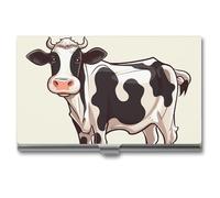 VFMKT Slim Metal Business Card Holder Portable Business Card Case Pocket Name Card Holder Dairy Cow Wallet for Men Women Office Travel, style, One Size