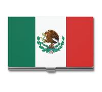 VFMKT Slim Metal Business Card Holder Portable Business Card Case Pocket Name Card Holder Flag Of Mexico Wallet for Men Women Office Travel, style, One Size