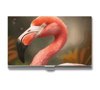 VFMKT Slim Metal Business Card Holder Portable Business Card Case Pocket Name Card Holder Flamingo Wallet for Men Women Office Travel, style, One Size