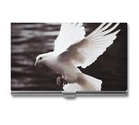 VFMKT Slim Metal Business Card Holder Portable Business Card Case Pocket Name Card Holder Flying Dove Wallet for Men Women Office Travel, style, One Size
