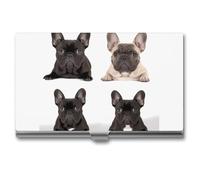 VFMKT Slim Metal Business Card Holder Portable Business Card Case Pocket Name Card Holder French Bulldog Wallet for Men Women Office Travel, style, One Size