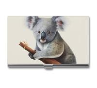 VFMKT Slim Metal Business Card Holder Portable Business Card Case Pocket Name Card Holder Koala And Butterfly Wallet for Men Women Office Travel