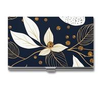 VFMKT Slim Metal Business Card Holder Portable Business Card Case Pocket Name Card Holder Leaves And Berries Wallet for Men Women Office Travel, style, One Size