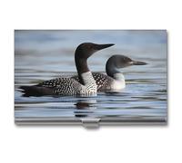 VFMKT Slim Metal Business Card Holder Portable Business Card Case Pocket Name Card Holder Loon Birds Wallet for Men Women Office Travel, style, One Size